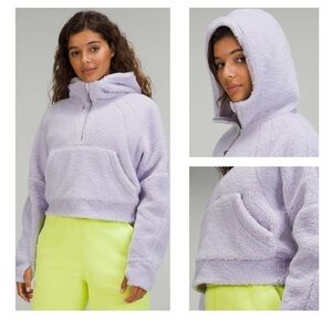 Lululemon Scuba Oversized Half-Zip Fleece Hoodie in Faint Lavender - size M/L